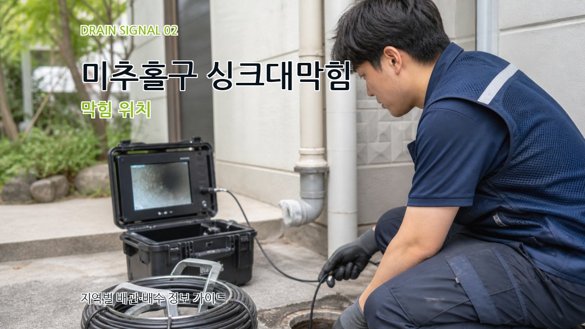 미추홀구 싱크대막힘 막힘 위치