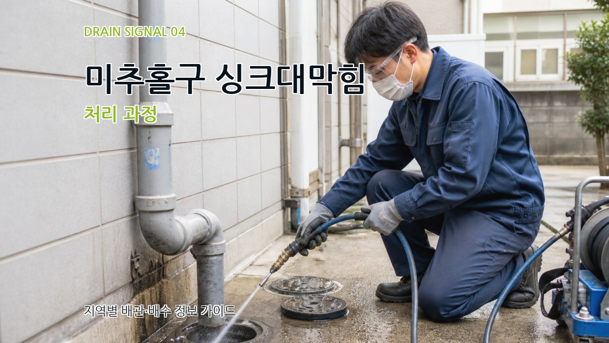 미추홀구 싱크대막힘 처리 과정