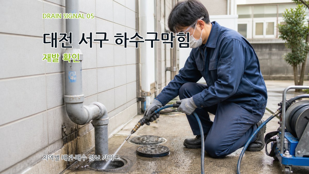 대전 서구 하수구막힘 재발 확인