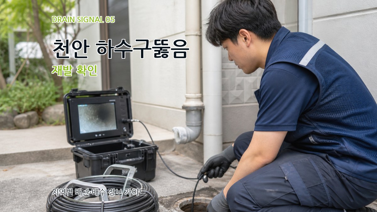 천안 하수구뚫음 재발 확인