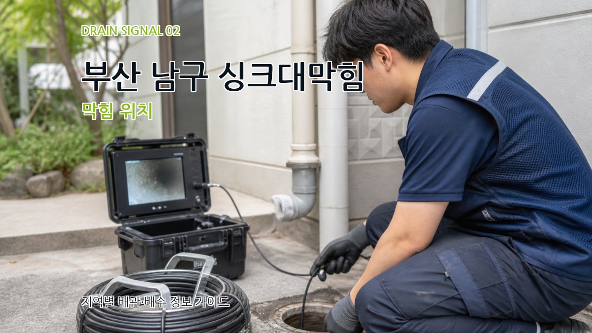 부산 남구 싱크대막힘 막힘 위치