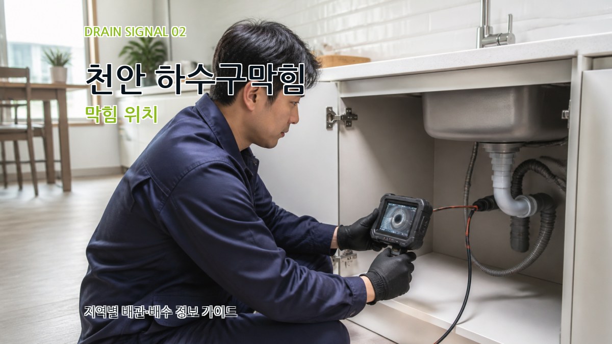 천안 하수구막힘 막힘 위치