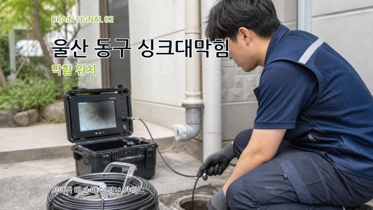울산 동구 싱크대막힘 막힘 위치