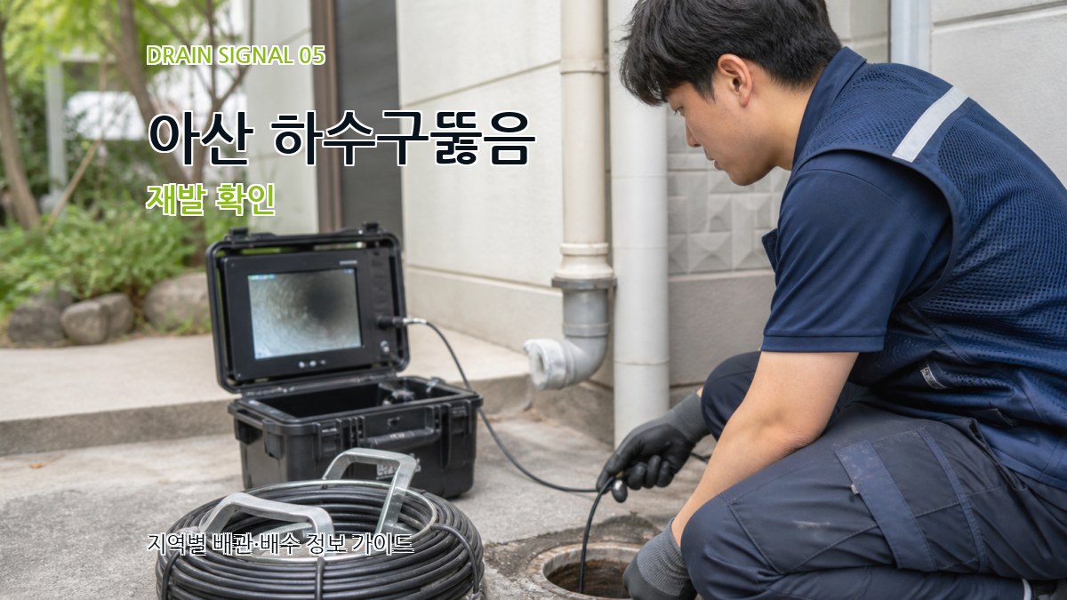 아산 하수구뚫음 재발 확인