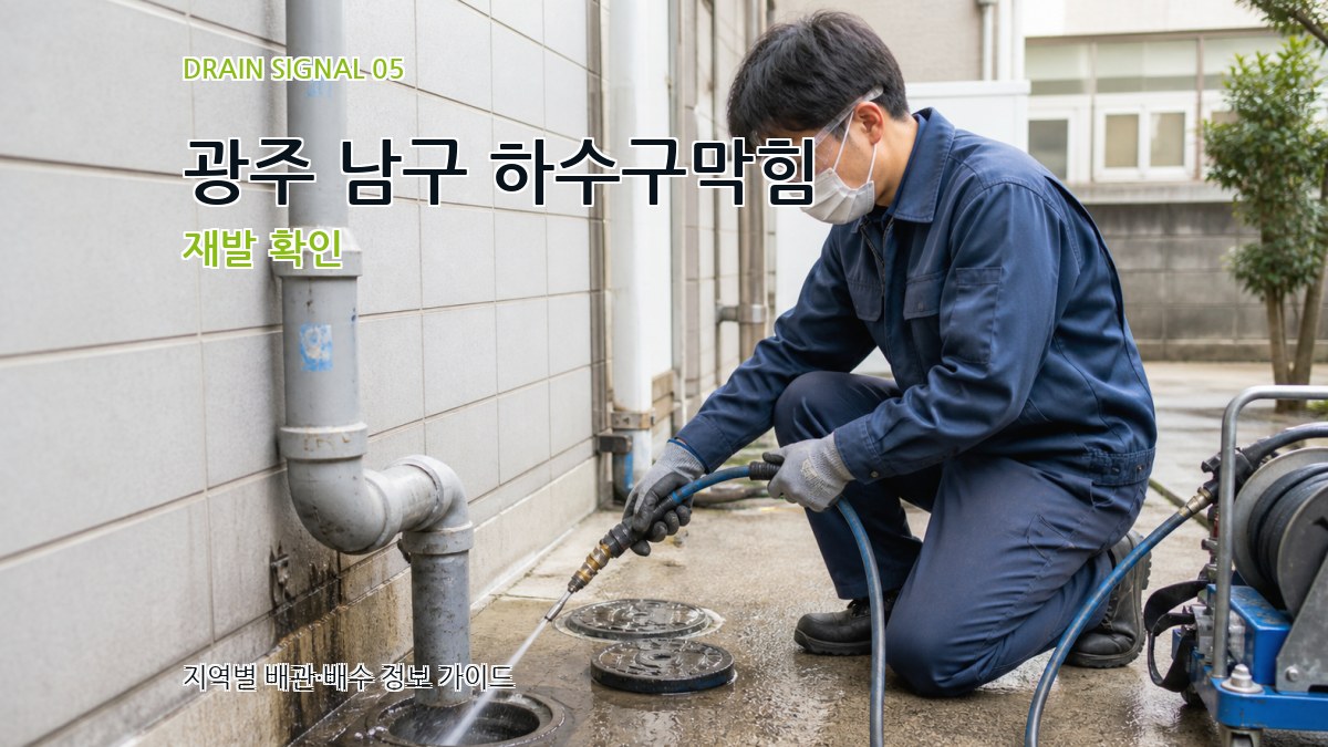 광주 남구 하수구막힘 재발 확인