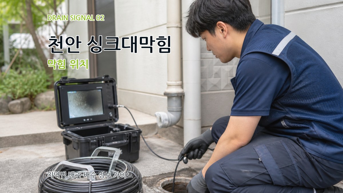 천안 싱크대막힘 막힘 위치