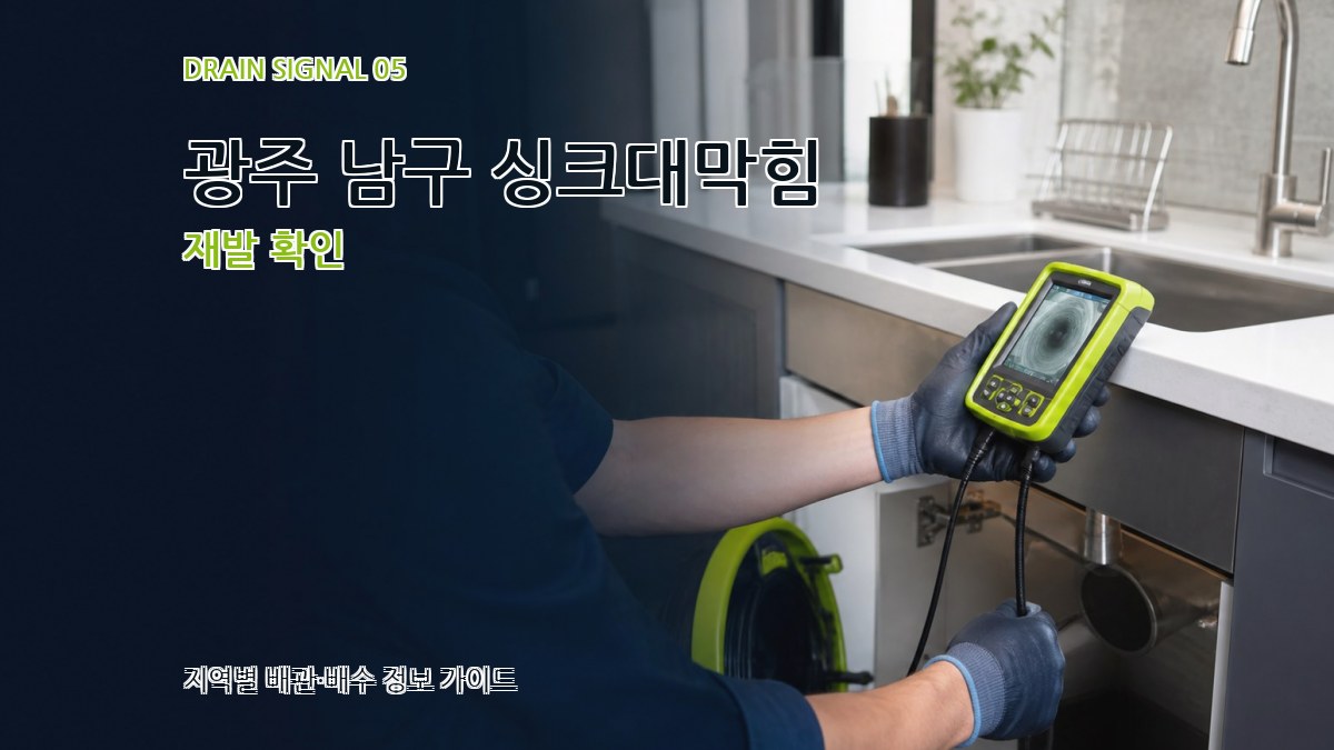 광주 남구 싱크대막힘 재발 확인