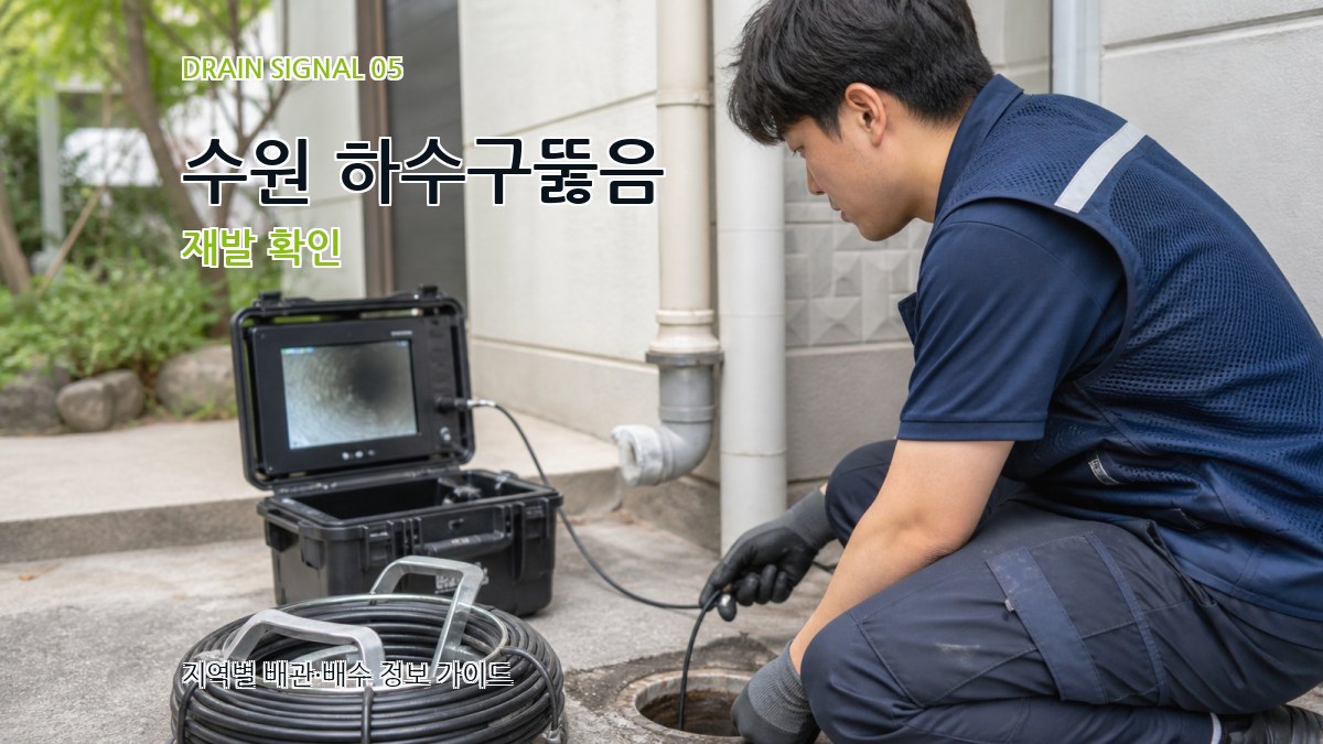 수원 하수구뚫음 재발 확인