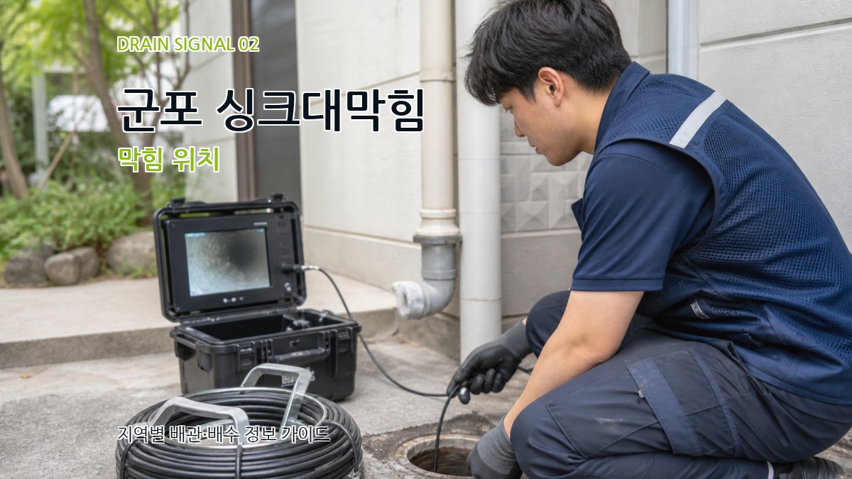 군포 싱크대막힘 막힘 위치