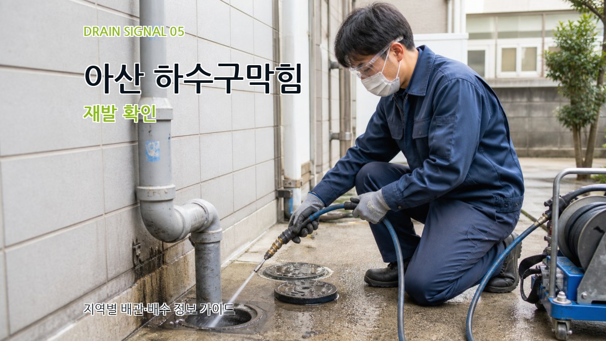아산 하수구막힘 재발 확인