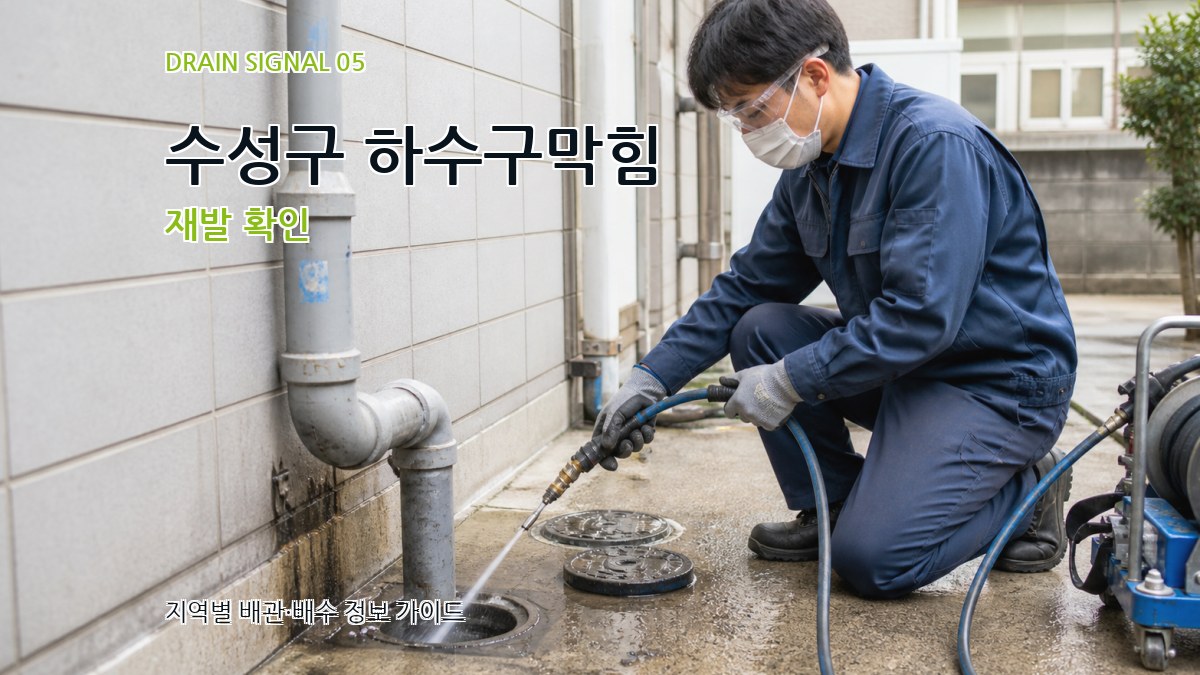 수성구 하수구막힘 재발 확인