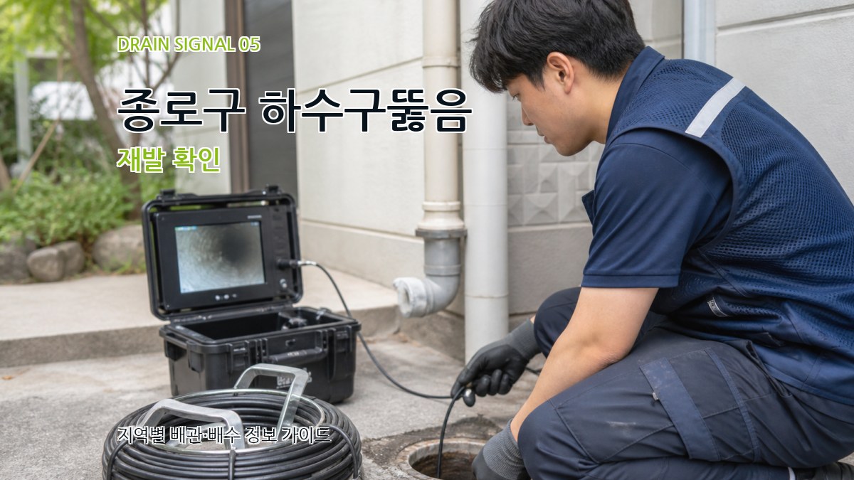 종로구 하수구뚫음 재발 확인