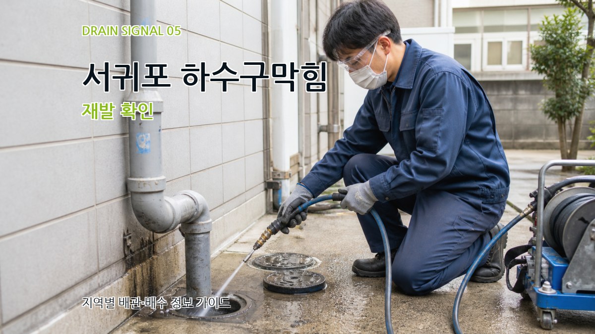 서귀포 하수구막힘 재발 확인