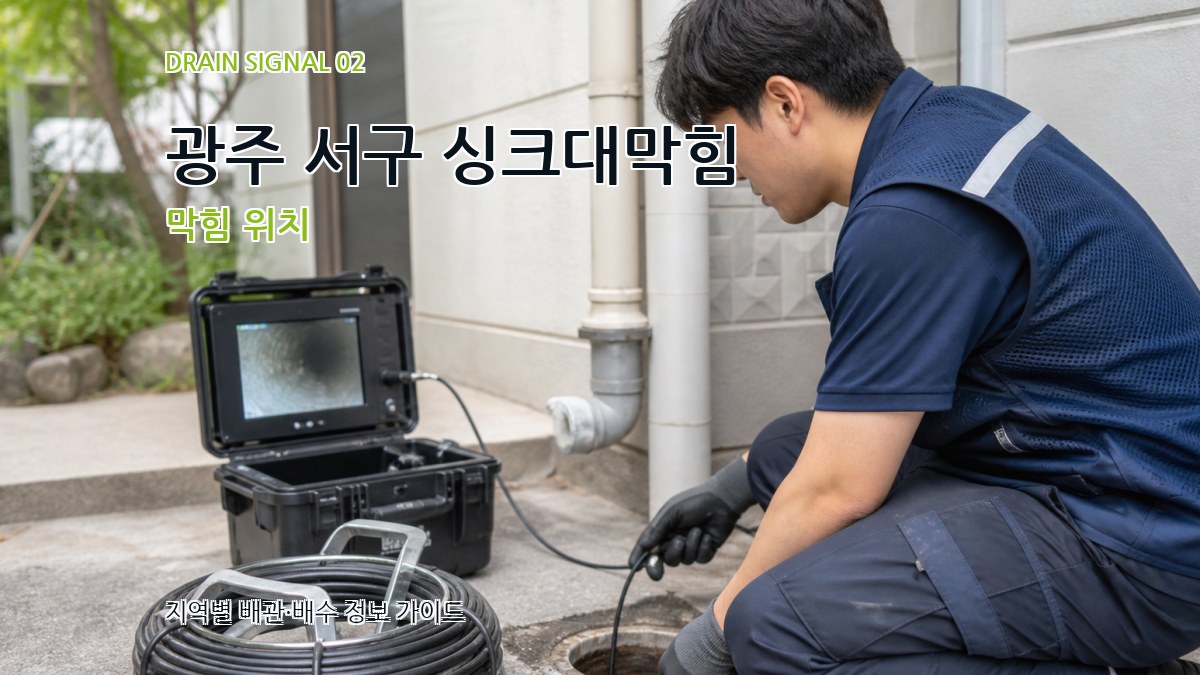 광주 서구 싱크대막힘 막힘 위치